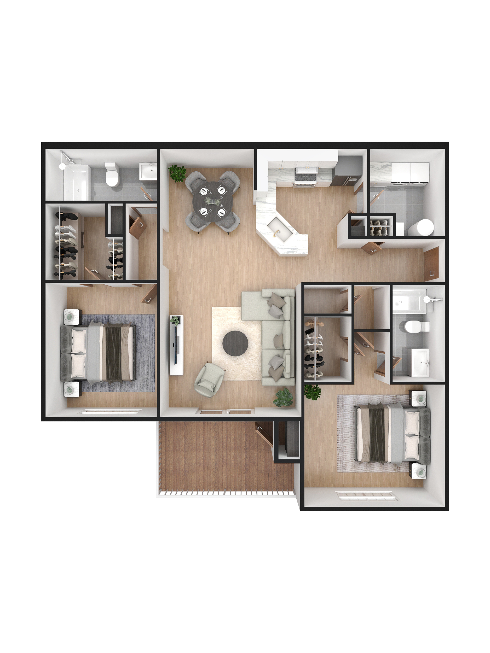 2 Bedroom Floor Plan